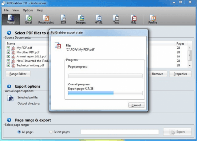 Screenshot of the application PdfGrabber - #5