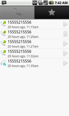 Screenshot of the application Recording phone conversations - #3