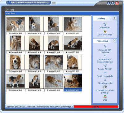 Screenshot of the application Batch JPEG Rotator - #1