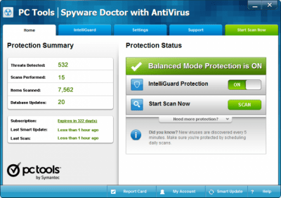 Screenshot of the application Spyware Doctor with AntiVirus - #1