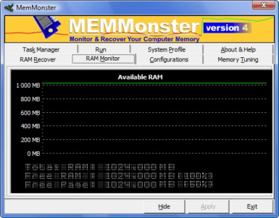 Screenshot of the application MemMonster - #1