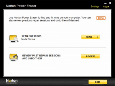 Screenshot of the application Norton Power Eraser - #1