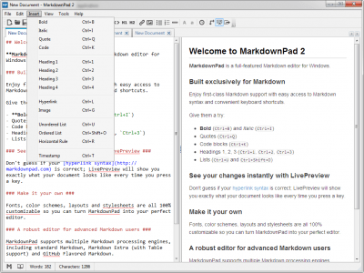Screenshot of the application MarkdownPad - #2