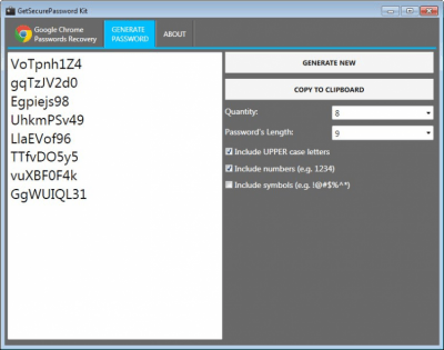 Screenshot of the application SecurePassword Kit - #2