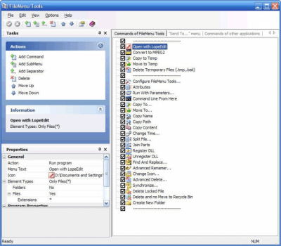 Screenshot of the application FileMenu Tools - #1