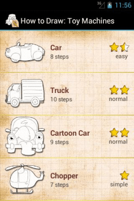 Screenshot of the application How to draw Toy Cars - #1