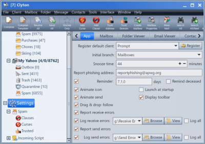 Screenshot of the application Clyton - #5