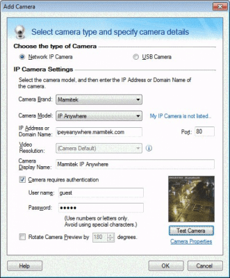 Screenshot of the application IP Camera Viewer - #2