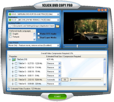 Screenshot of the application 1Click DVD Copy PRO - #1