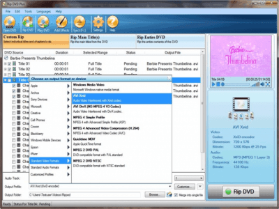 Screenshot of the application Rip DVD Plus - #2
