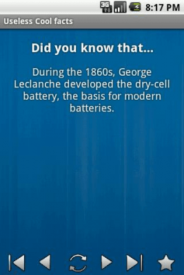 Screenshot of the application Useless cool facts - #3