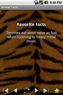 Screenshot of the application Animal Facts - #1