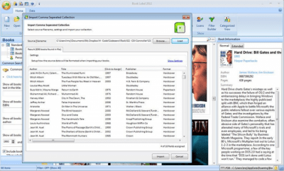 Screenshot of the application Book Label 2012 - #4