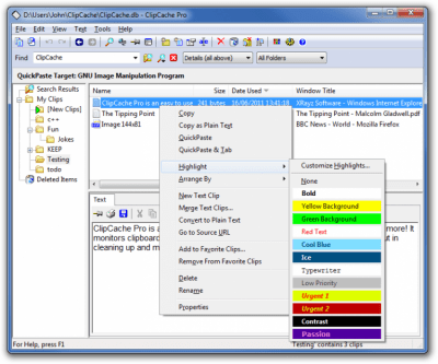 Screenshot of the application ClipCache Pro - #1