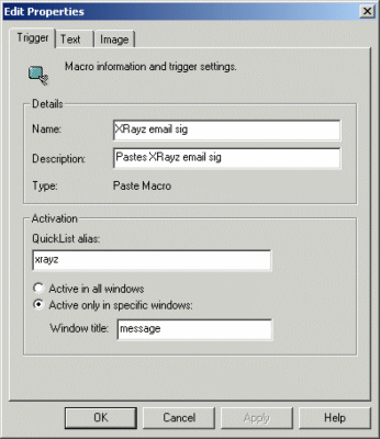 Screenshot of the application MultiMacro - #3