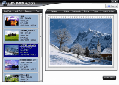 Screenshot of the application Batch Photo Factory - #1
