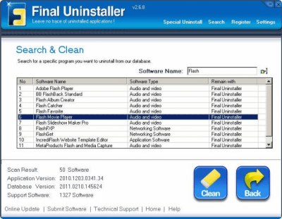 Screenshot of the application Final Uninstaller - #8