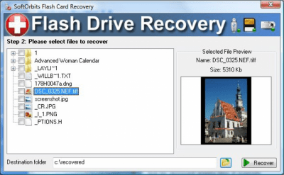 Screenshot of the application SoftOrbits Flash Drive Recovery - #2
