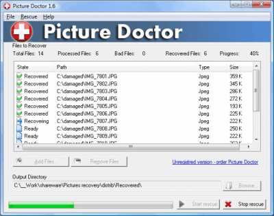 Screenshot of the application Picture Doctor - #1