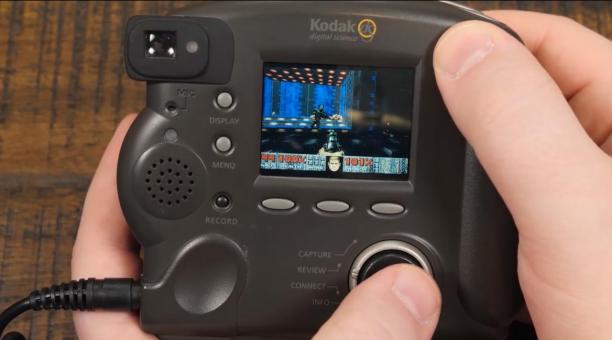 The game Doom launched on an ancient camera